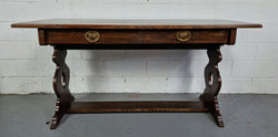 French Dark Oak Two Drawer Desk or Console Table | Antique & Vintage | Moonee Ponds Antiques | Australia Wide Delivery