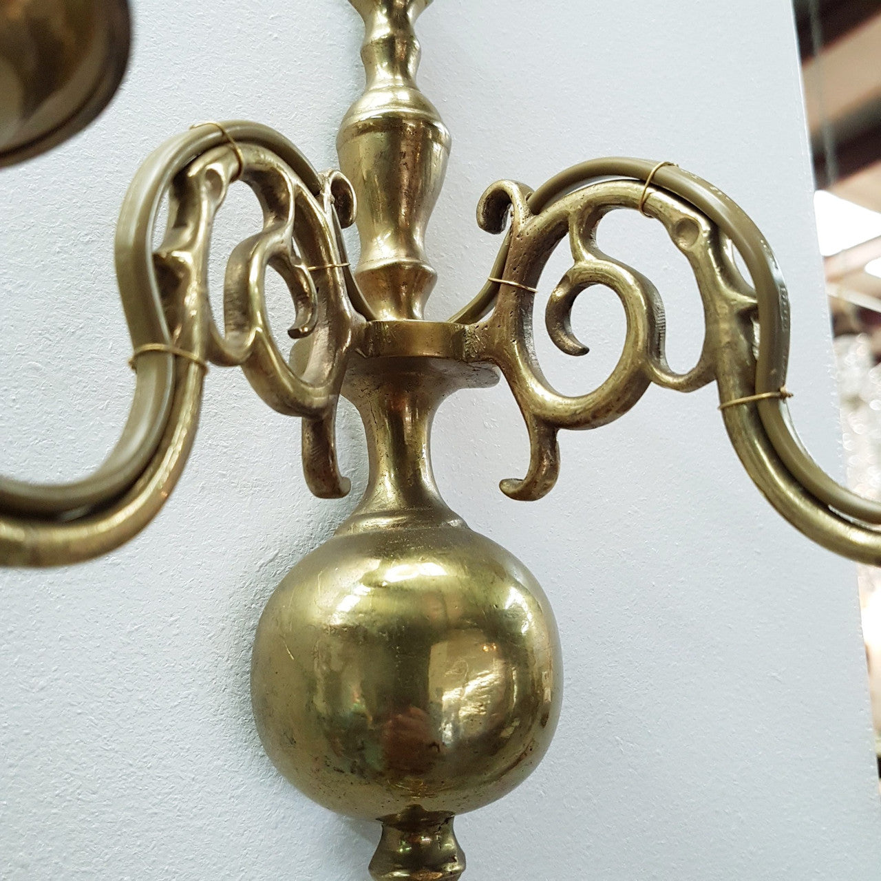 Set Of Four Elegant Brass Flemish Wall Sconces