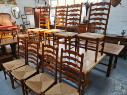 Set of Eight Cherry Wood Ladder Back Dining Chairs | Antique & Vintage | Moonee Ponds Antiques | Australia Wide Delivery
