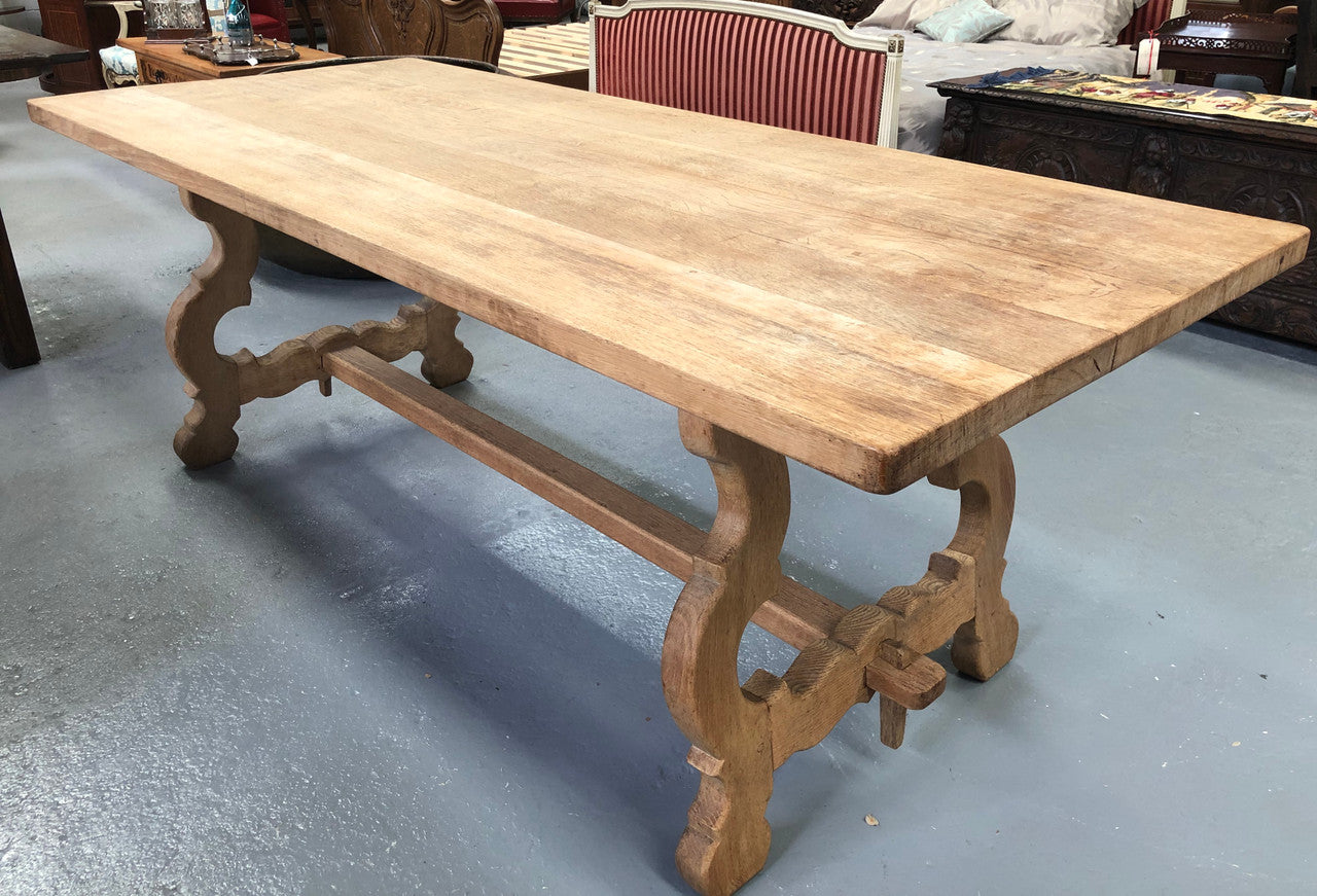 Antique French Bleached Oak Farmhouse Table | Antique & Vintage | Moonee Ponds Antiques | Australia Wide Delivery