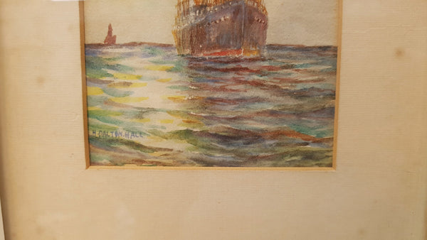 A lovely pair of framed watercolor paintings signed by Australian artist Harold Dalton Hall. In good original condition.