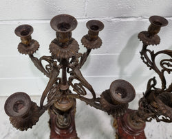 Pair of Decorative Antique French Spelter & Marble Candelabras | Antique & Vintage | Moonee Ponds Antiques | Australia Wide Delivery