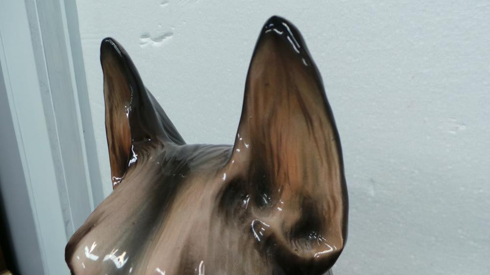 Life Size Mid Century Italian Porcelain German Shepherd | Antique & Vintage | Moonee Ponds Antiques | Australia Wide Delivery