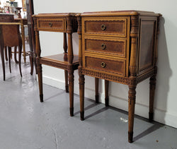 Impressive Pair Henry II Style Walnut Bedsides | Antique & Vintage | Moonee Ponds Antiques | Australia Wide Delivery