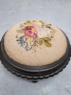 Lovely Edwardian Tapestry Foot Stool | Antique & Vintage | Moonee Ponds Antiques | Australia Wide Delivery