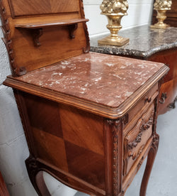 Single Louis 15th Inset Marble Bedside Cabinet | Antique & Vintage | Moonee Ponds Antiques | Australia Wide Delivery