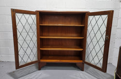Leadlight Oak Bookcase - Display Cabinet | Antique & Vintage | Moonee Ponds Antiques | Australia Wide Delivery