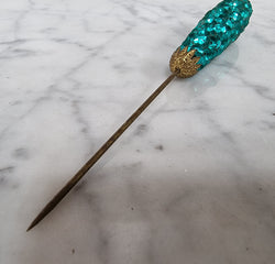 Art Deco Blue Sequin Hat Pin | Antique & Vintage | Moonee Ponds Antiques | Australia Wide Delivery