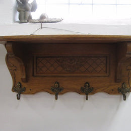 French Oak Carved Hat Rack