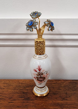 Vintage French Milk Glass & Hand Painted Perfume Bottle | Antique & Vintage | Moonee Ponds Antiques | Australia Wide Delivery