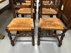 Set of 10 French Fruitwood Rush Seat Dining Chairs | Antique & Vintage | Moonee Ponds Antiques | Australia Wide Delivery
