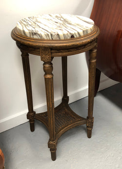 French Round Two Tier Marble Top Gilt Wood Side Table | Antique & Vintage | Moonee Ponds Antiques | Australia Wide Delivery