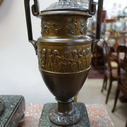 French Cold Painted Spelter And Bronze Set