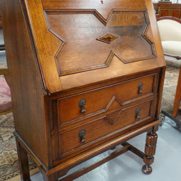 Oak Tudor Style Drop-down Bureau