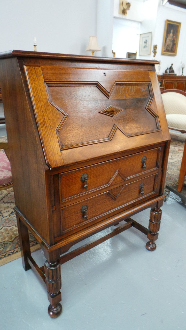 Oak Tudor Style Drop-down Bureau | Antique & Vintage | Moonee Ponds Antiques | Australia Wide Delivery