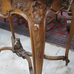 Beautifully Carved French Walnut Table