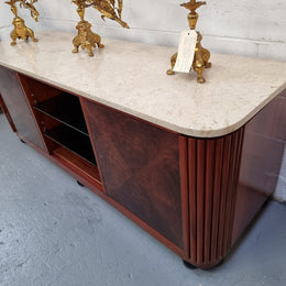 Art Deco Style Low Line Marble Top Cabinet
