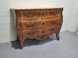 French Three Drawer Marquetry Inlaid Marble Top Commode | Antique & Vintage | Moonee Ponds Antiques | Australia Wide Delivery