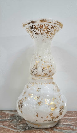 French 19th Century Milk Glass Embossed Vase | Antique & Vintage | Moonee Ponds Antiques | Australia Wide Delivery