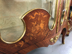 19th Century Ornate French Walnut Marquetry Inlay Display Cabinet | Antique & Vintage | Moonee Ponds Antiques | Australia Wide Delivery