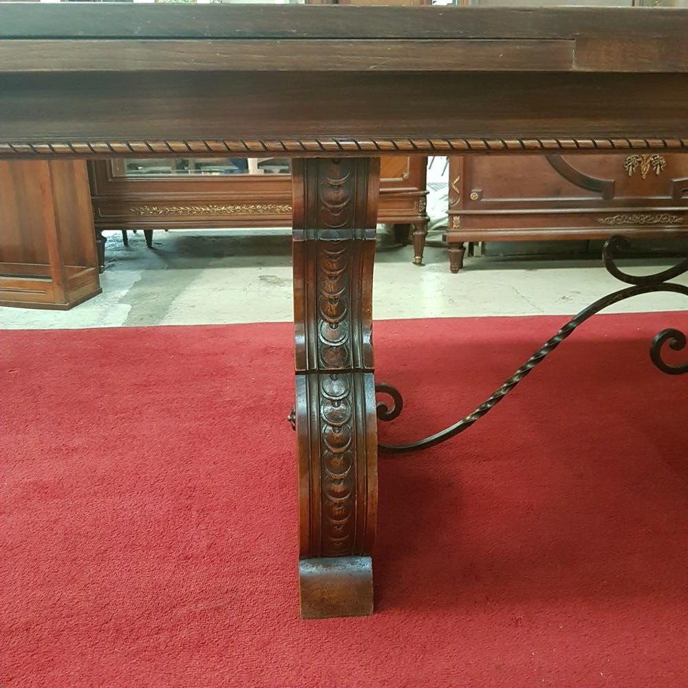 Large French Oak Spanish Style Extension Table | Antique & Vintage | Moonee Ponds Antiques | Australia Wide Delivery