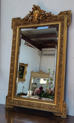French 19th Century Gilt Over Mantle Mirror with Beveled Glass | Antique & Vintage | Moonee Ponds Antiques | Australia Wide Delivery