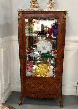 Louis XV Style Kingwood Vitrine With Marble Top | Antique & Vintage | Moonee Ponds Antiques | Australia Wide Delivery