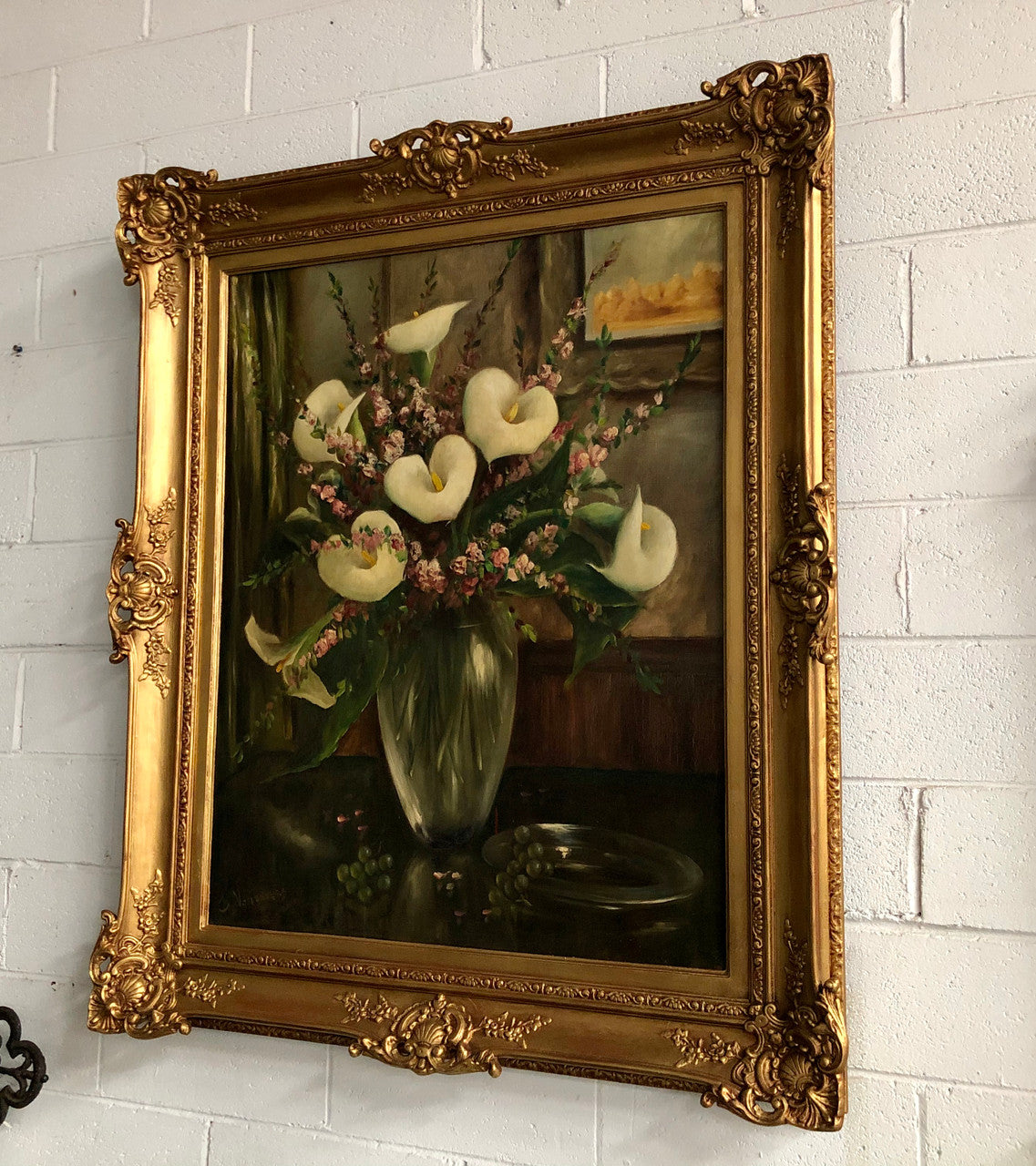 Beautiful Ornate Gilt Framed Signed French Oil On Canvas "Lillies In Vase" | Antique & Vintage | Moonee Ponds Antiques | Australia Wide Delivery