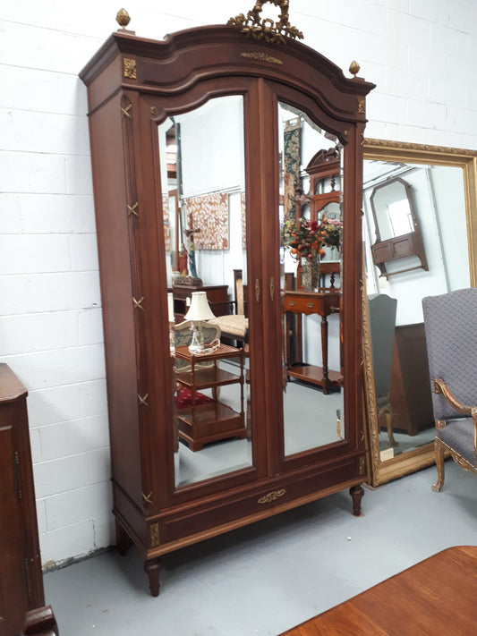 Louis XVI Style Walnut Armoire With Ormolu Mounts