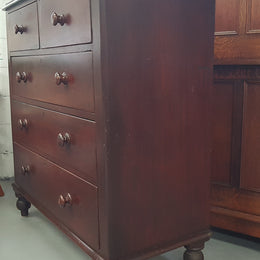 Victorian Cedar Chest Of Five Drawers