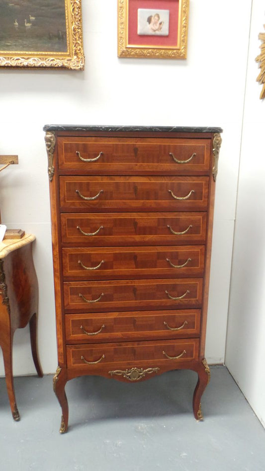 Inlaid French Seven Drawer Semainier