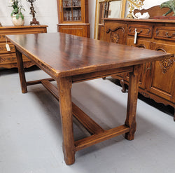 French Oak Stretcher Base Refectory Table | Antique & Vintage | Moonee Ponds Antiques | Australia Wide Delivery