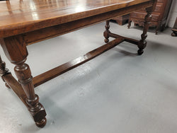 Rustic French Oak Stretcher Base Farmhouse Dining Table | Antique & Vintage | Moonee Ponds Antiques | Australia Wide Delivery