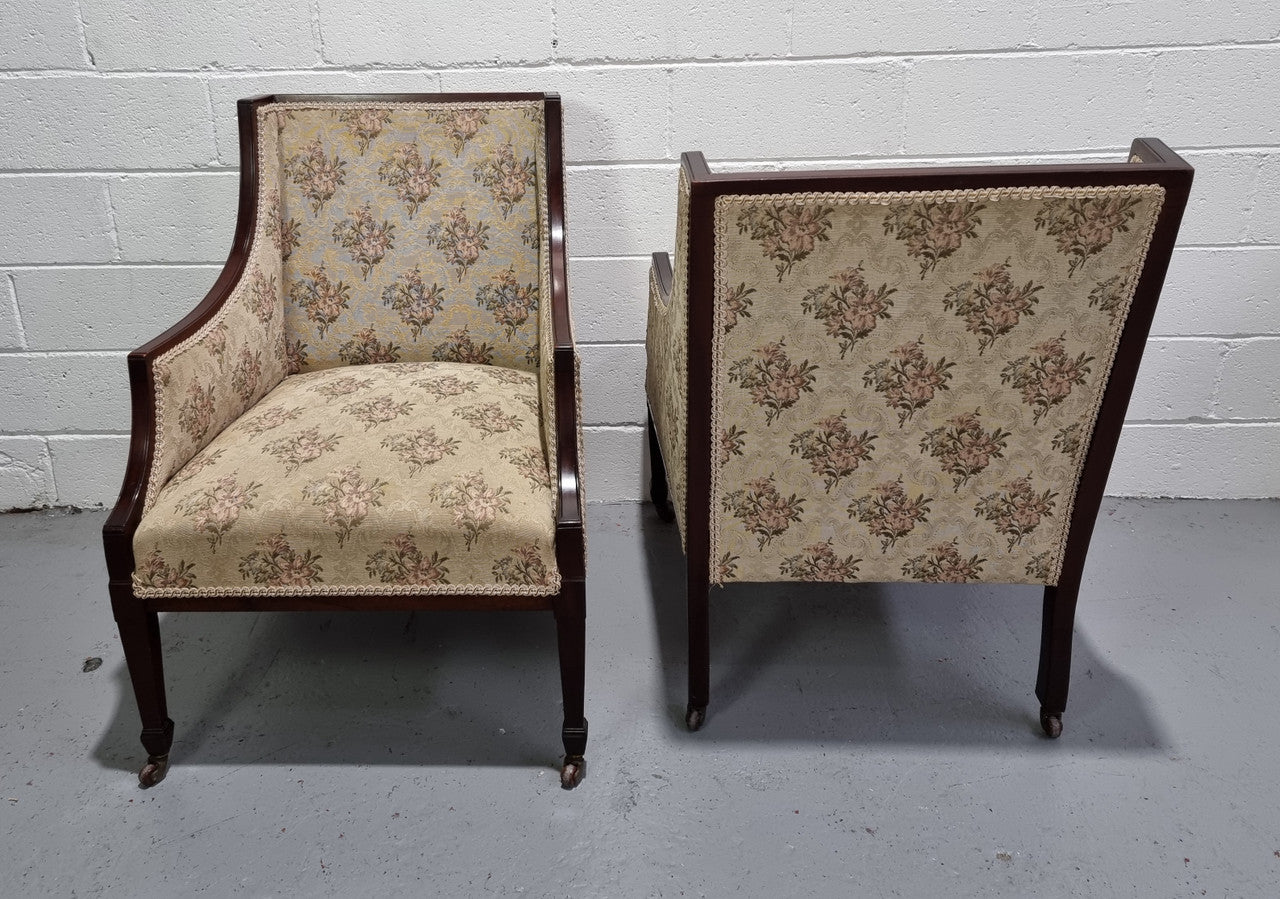 "A" Pair of Regency Style Wing Back Armchairs | Antique & Vintage | Moonee Ponds Antiques | Australia Wide Delivery