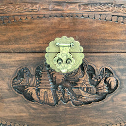 Antique Chinese Carved Camphor Wood Chest
