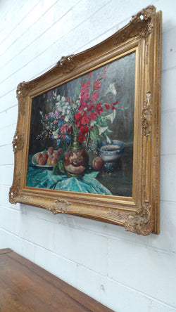 Absolutely Beautiful Framed Floral Oil On Canvas | Antique & Vintage | Moonee Ponds Antiques | Australia Wide Delivery