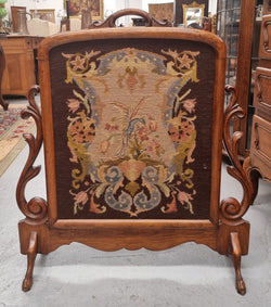 Appealing Hand Stitched Embroidered Wooden Framed Fire screen | Antique & Vintage | Moonee Ponds Antiques | Australia Wide Delivery