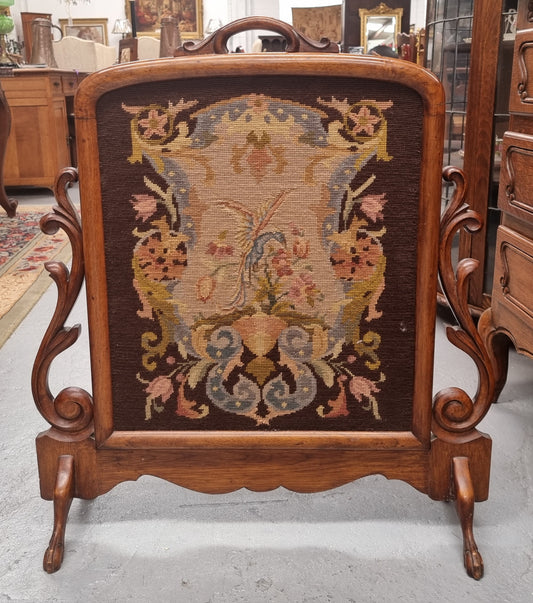 Appealing Hand Stitched Embroidered Wooden Framed Fire screen