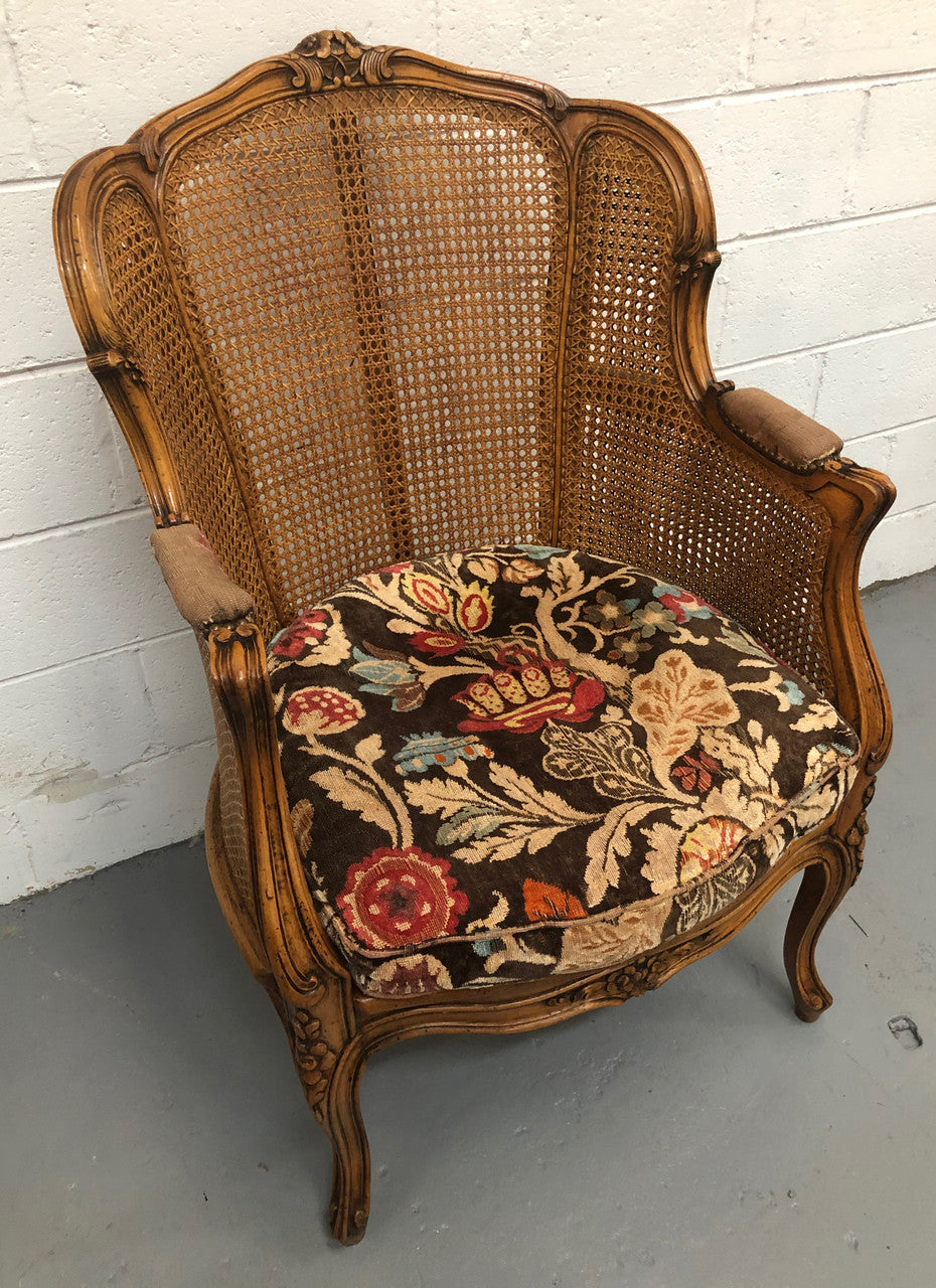 Antique French Cane Armchair