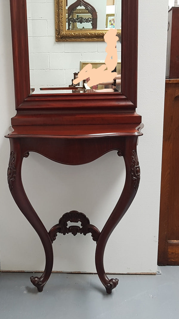 Antique Victorian Matching Console Table and Mirror