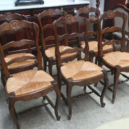 Set of Six French Ladder Back Chairs-2