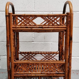 Excellent Vintage Tortoiseshell Bamboo two tier auto trolley. It has been sourced locally and is in fantastic original detailed condition .