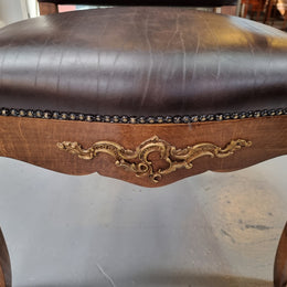 Grand French Oak Louis XV Style Newly Upholstered Desk Chair