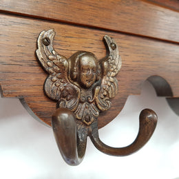 Vintage Highly Decorative French Carved Oak Coat Rack