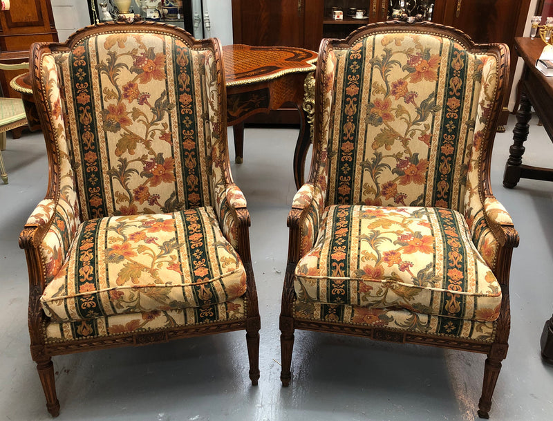 Lovely pair of French Upholstered Arm Chairs
