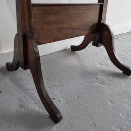 Lovely simple Antique Walnut cheval mirror with original bevelled mirror. In good original detailed condition.