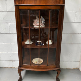 Walnut Chippendale Style Display Cabinet