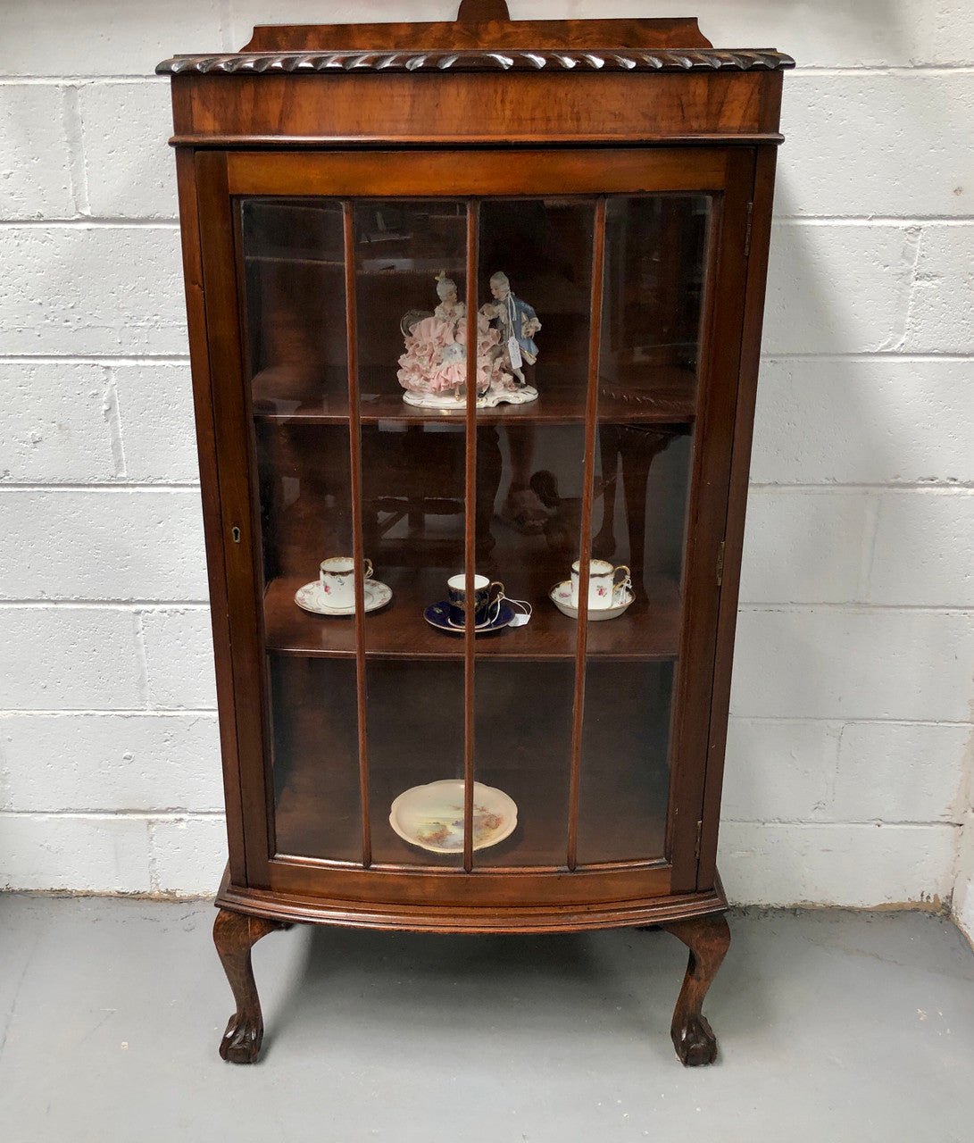Walnut Chippendale Style Display Cabinet