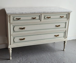 Charming Vintage French Louis 16th Style Original Chalk Painted Chest of Four Drawers | Antique & Vintage | Moonee Ponds Antiques | Australia Wide Delivery