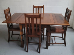 Fabulous Small Oak Extension Table & Four Dinning Chairs | Antique & Vintage | Moonee Ponds Antiques | Australia Wide Delivery